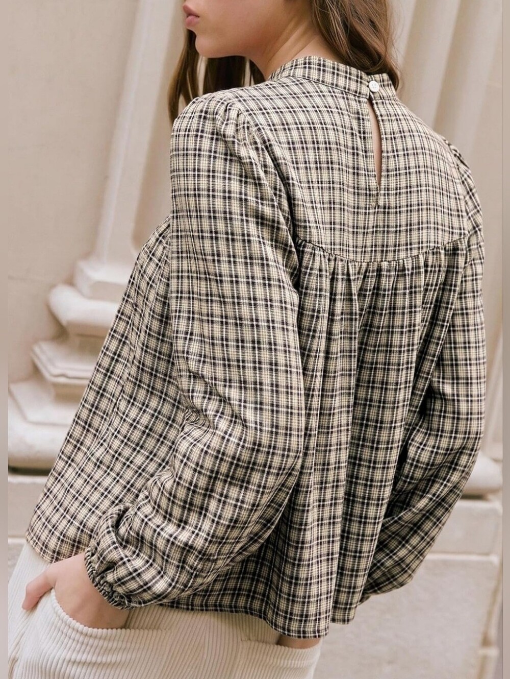 NWT Prairiecore Plaid Babydoll Blouse | Size Large | Just Arrived - Picture 2 of 4
